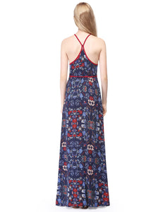 Halter Floral Printed Rayon Beach Split Cual Dress