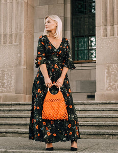 Long Sleeve Floral Print Maxi Dress