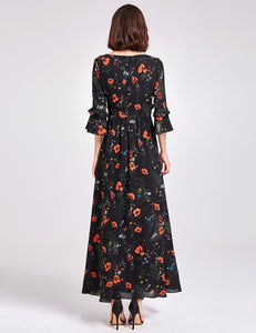 Long Sleeve Floral Print Maxi Dress