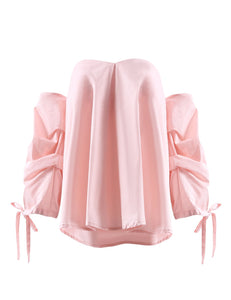 Simple Fhion Off Shoulder Puff Sleeve Bloe