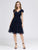 Short Lace Navy Blue Cocktail Dresses