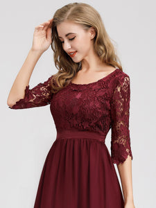 Long Lace  Sleeve  Formal Evening Party Dresses