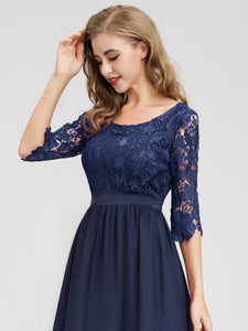 Long Lace  Sleeve  Formal Evening Party Dresses