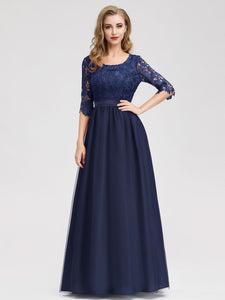 Long Lace  Sleeve  Formal Evening Party Dresses