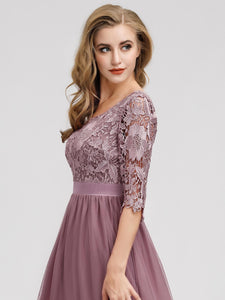 Long Lace  Sleeve  Formal Evening Party Dresses