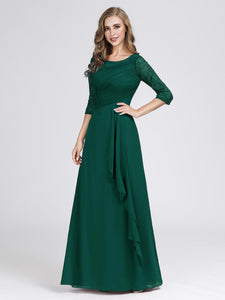 Long Half Sleeves  Formal Evening Dresses