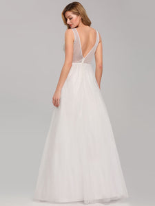 DeF V Neck Pretty Wedding Dresses