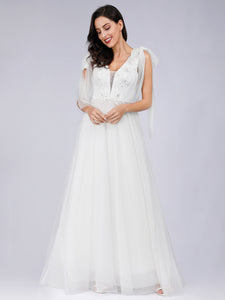 See Though V Neck Wedding Dresses