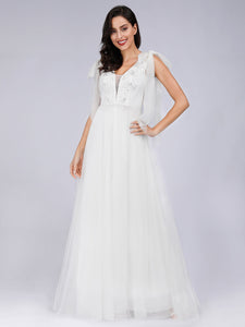 See Though V Neck Wedding Dresses