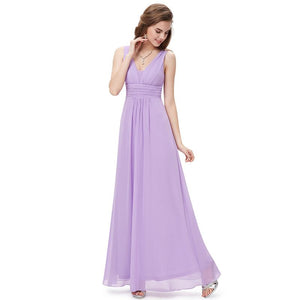 Deep V-neck Long Evening Dress