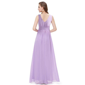 Deep V-neck Long Evening Dress