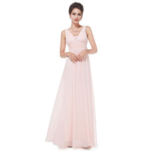 Deep V-neck Long Evening Dress