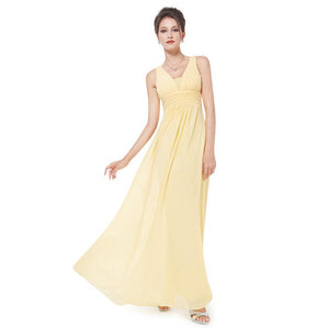 Deep V-neck Long Evening Dress