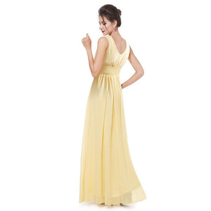 Deep V-neck Long Evening Dress