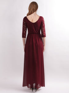 Sleeve Lace Long Evening Dress