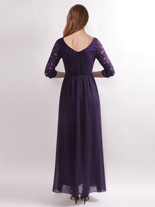 Sleeve Lace Long Evening Dress