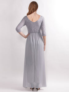 Sleeve Lace Long Evening Dress