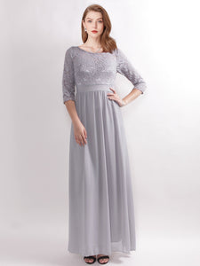 Sleeve Lace Long Evening Dress