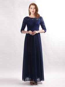 Sleeve Lace Long Evening Dress