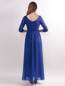 Sleeve Lace Long Evening Dress