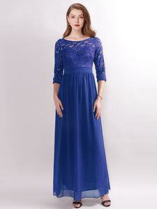 Sleeve Lace Long Evening Dress