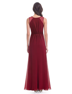 Sleeveless Long Evening Party Dress