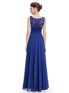 Round Neck Lace Long Bridesmaid Party Dresses