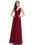 V neck Long Wedding Bridesmaid Dresses