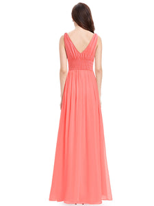 V neck Long Wedding Bridesmaid Dresses