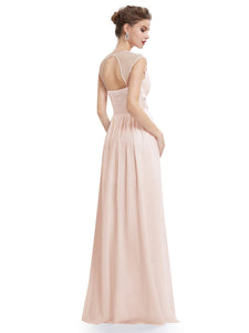 V-neck Long Evening Dress