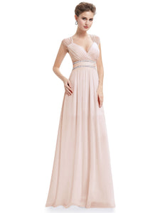 V-neck Long Evening Dress