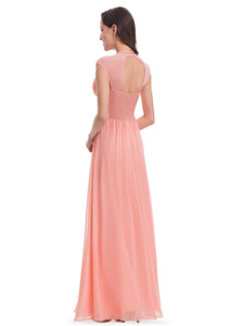 V-neck Long Evening Dress