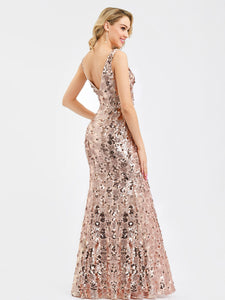 Fishtail Rose Gold Sequin Dresses for  F