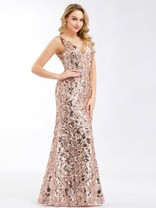 Fishtail Rose Gold Sequin Dresses for  F