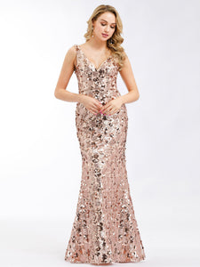 Fishtail Rose Gold Sequin Dresses for  F