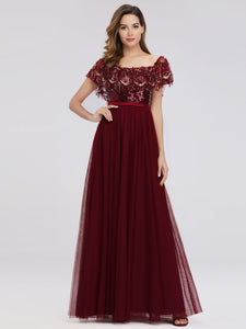 Off the Shoulder Evening Dresses with Sequin