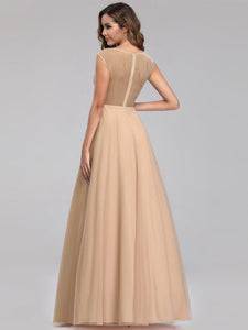 A-Line See-through C Sleeve Evening Dresses