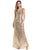 Gold Sequin Evening Dresses with C Sleeve