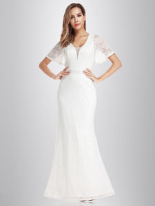 Fishtail Lace Wedding Dresses with C Sleeve F