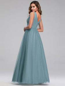 A-Line V-Neck Floor-Length Bridesmaid Dresses