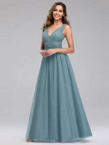 A-Line V-Neck Floor-Length Bridesmaid Dresses