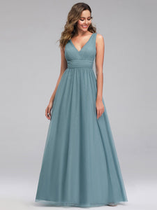 A-Line V-Neck Floor-Length Bridesmaid Dresses