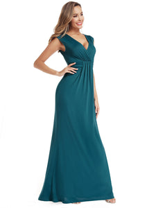 V-Neck Wr Sleeveless Floor Length Maxi Dress F