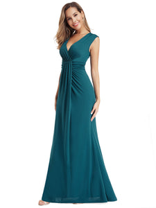 V-Neck Wr Sleeveless Floor Length Maxi Dress F