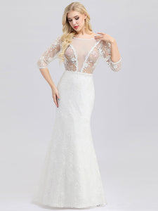 Illion Wedding Dresses with Half Sleeve F