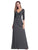 V-Neck Wr  Sleeve Floor-Length Evening Dresses