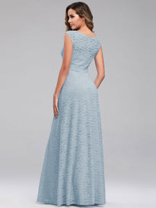 A-Line C Sleeve Floor-length Evening Dresses