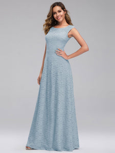 A-Line C Sleeve Floor-length Evening Dresses