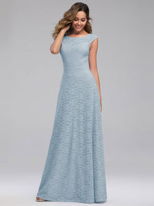 A-Line C Sleeve Floor-length Evening Dresses