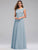 A-Line C Sleeve Floor-length Evening Dresses